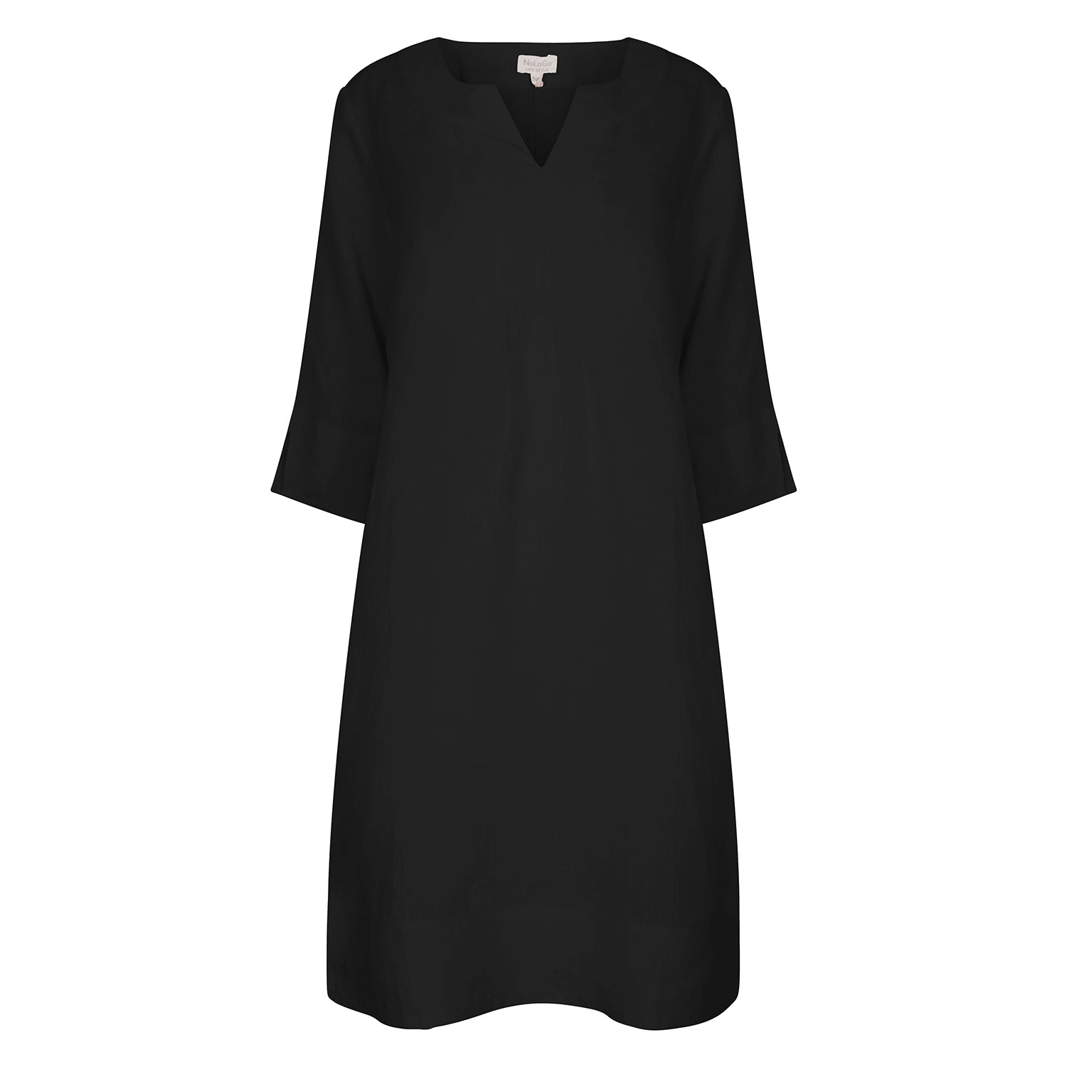 Black linen tunic dress best sale