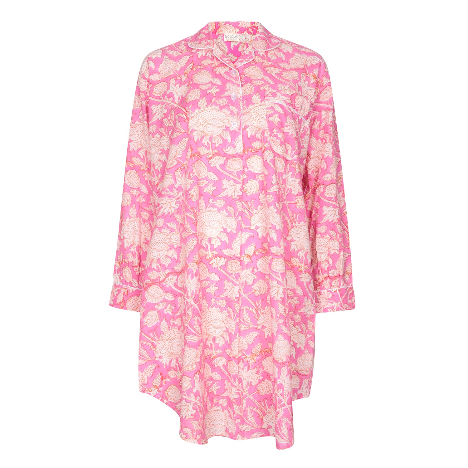 Hand Printed Nightshirt- Hibiscus Pink – NoLoGoChic