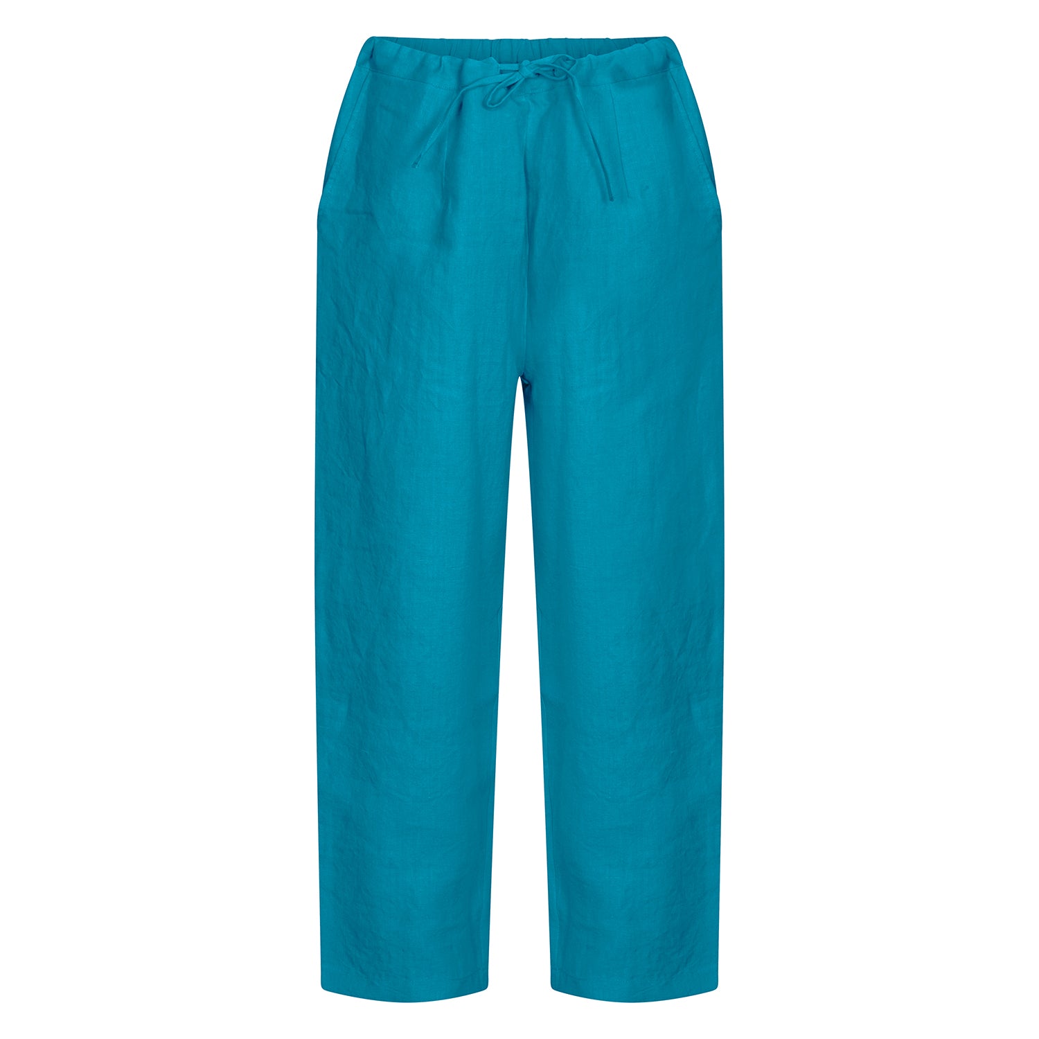 Plain Dyed Linen Trousers Peacock – NoLoGoChic