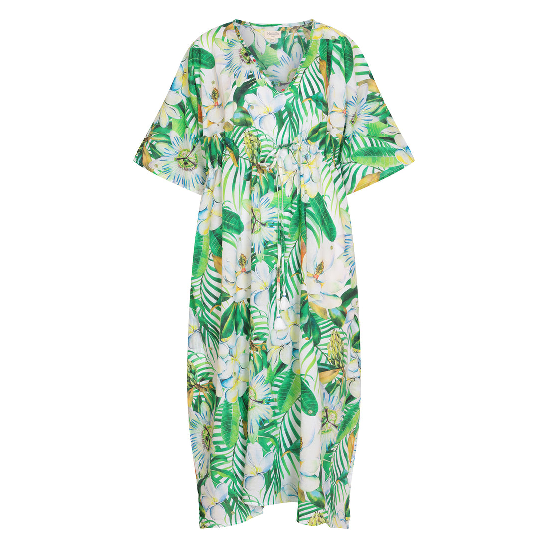 Passion Flower Mustique Kaftan Cotton Cambric Multi One Size