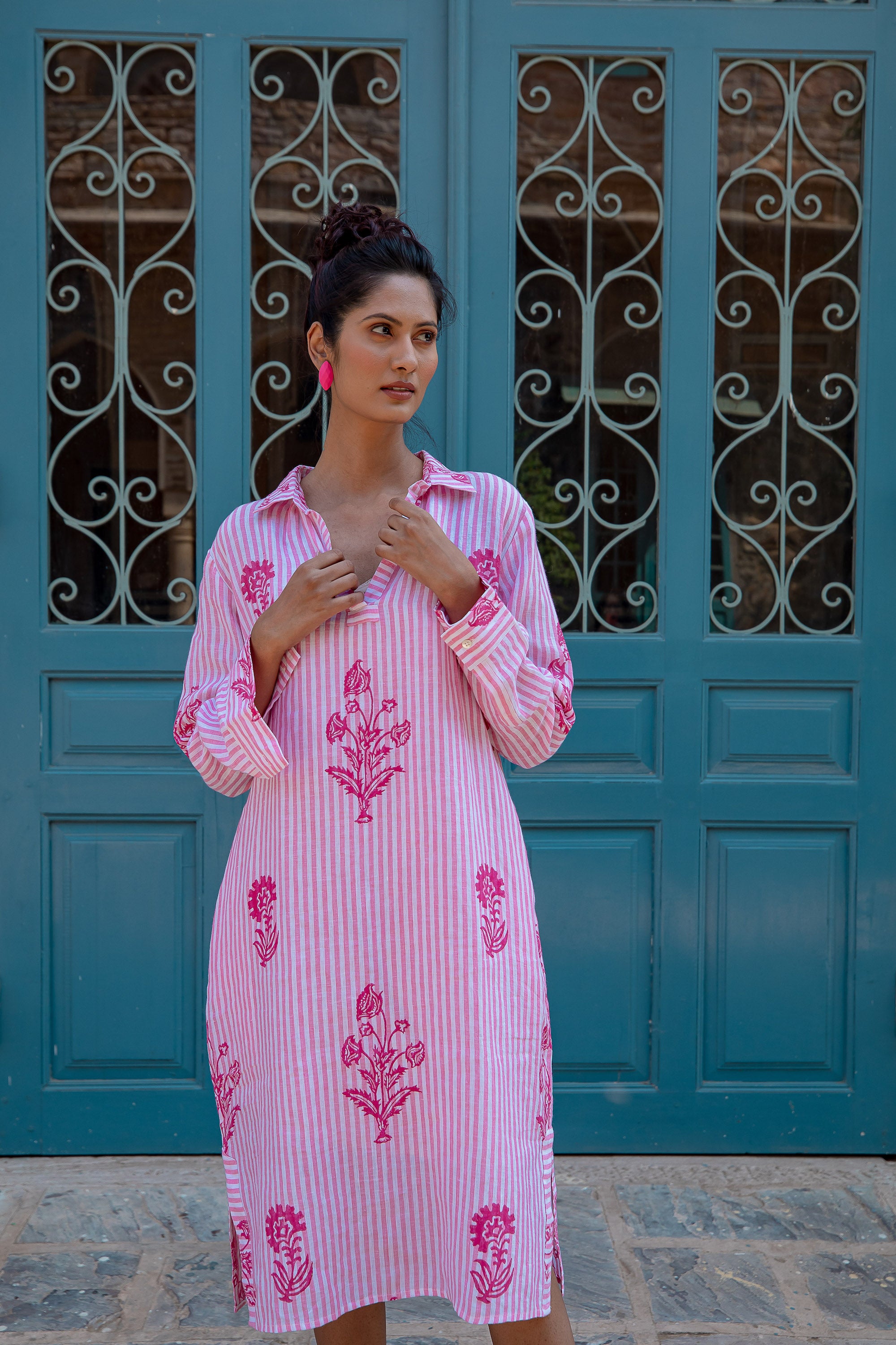 Pink top tunic dress